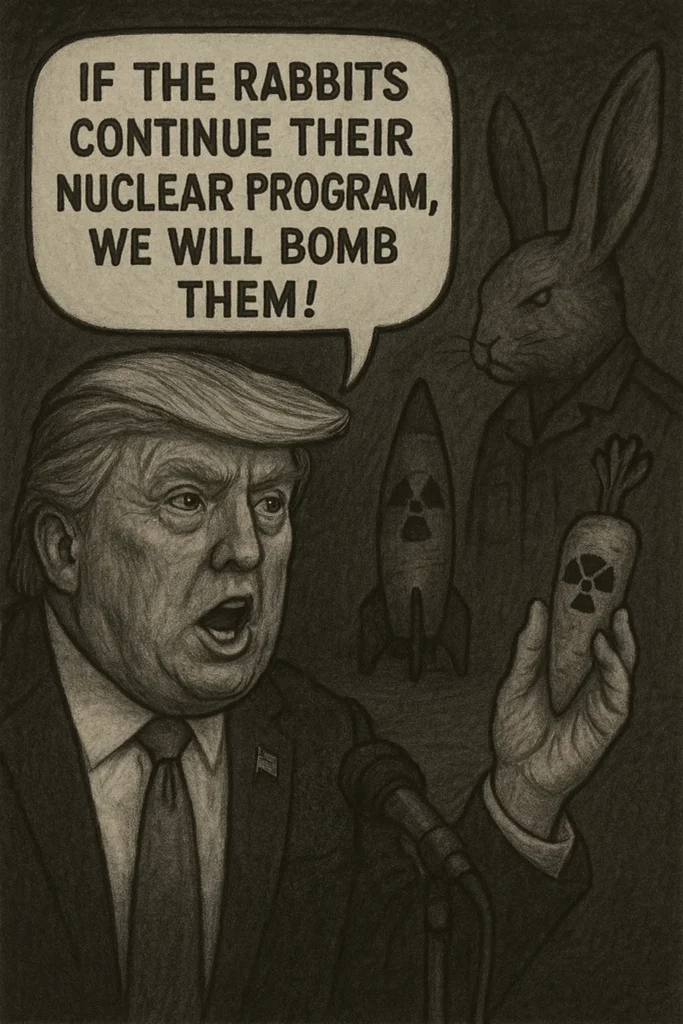 Trump i panik efter morotsbombavslöjande: “Vi ska jämna deras burar med marken!”